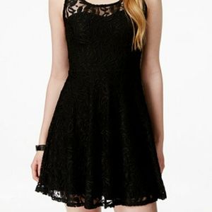 MATERIAL GIRL lace black skater dress